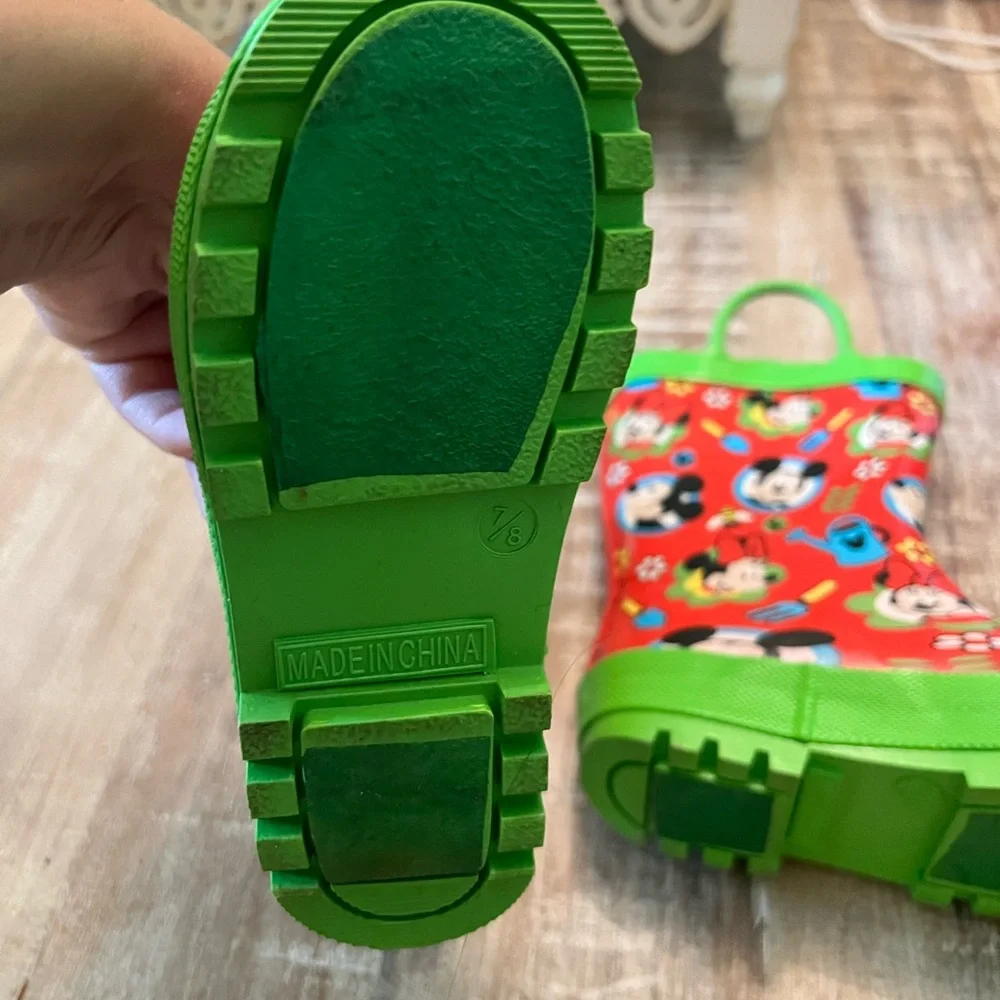 Kids Disney Mickey and Minnie Rain-boots Size 7/8